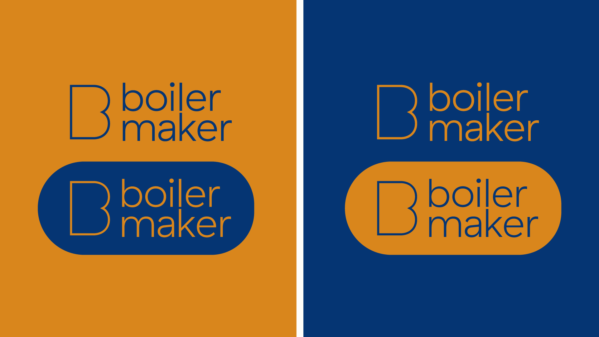Two images of the boiler maker logo and wordmark