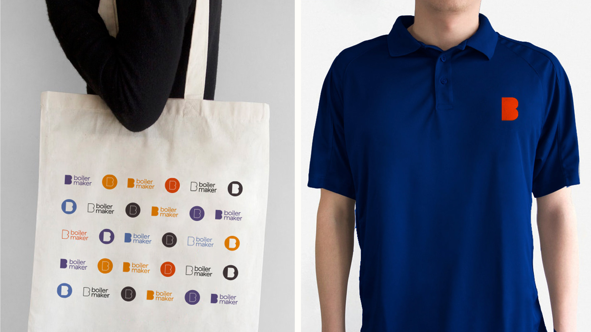 printed collateral like and silk screen printed totebag and a branded polo