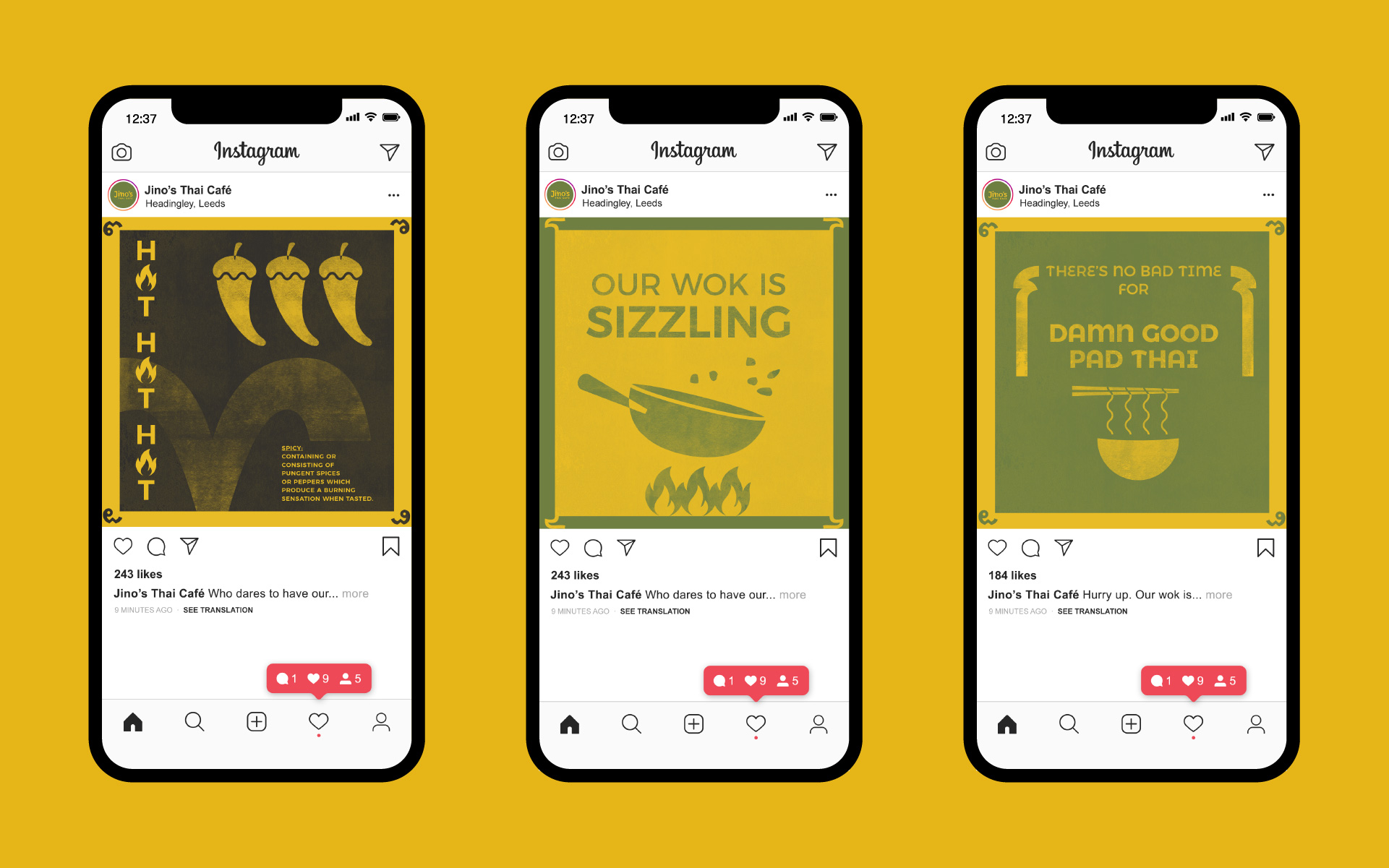 Bespoke made instagram post templates to help Jino achieve a distinctive yet coherent feel online