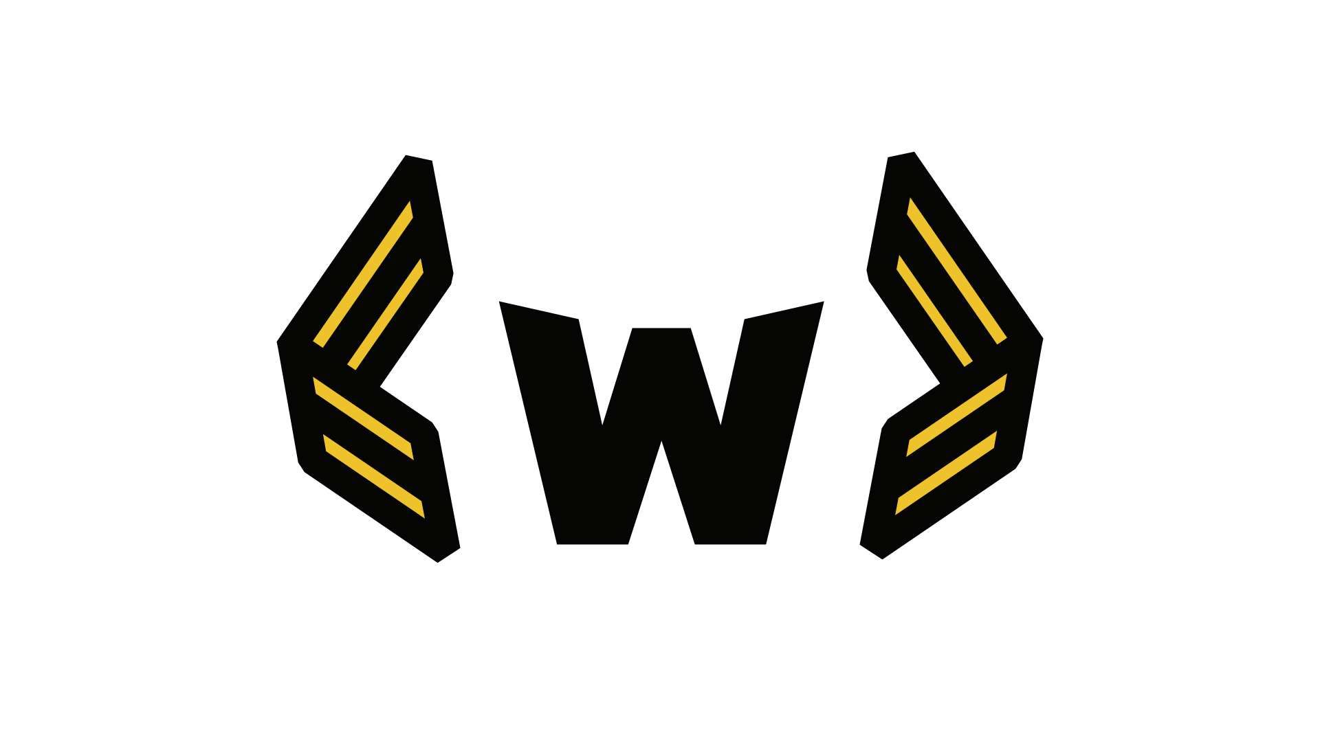 Wegkapitein logo using it's two main colours: black and yellow